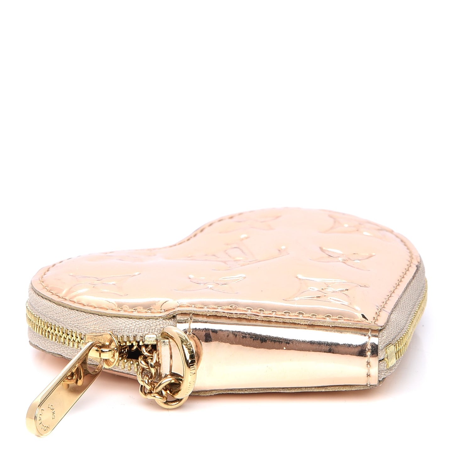 Monogram Miroir Heart Coin Purse Gold