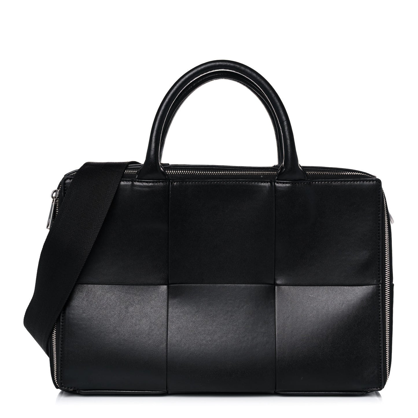 Calfskin Maxi Intrecciato Arco Briefcase Black