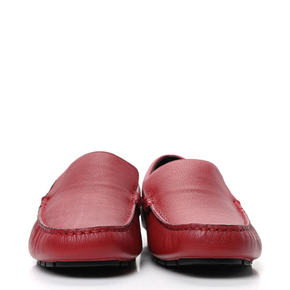 Gucci Calfskin Web Mens Driver Loafers 8 Red 2 of 8