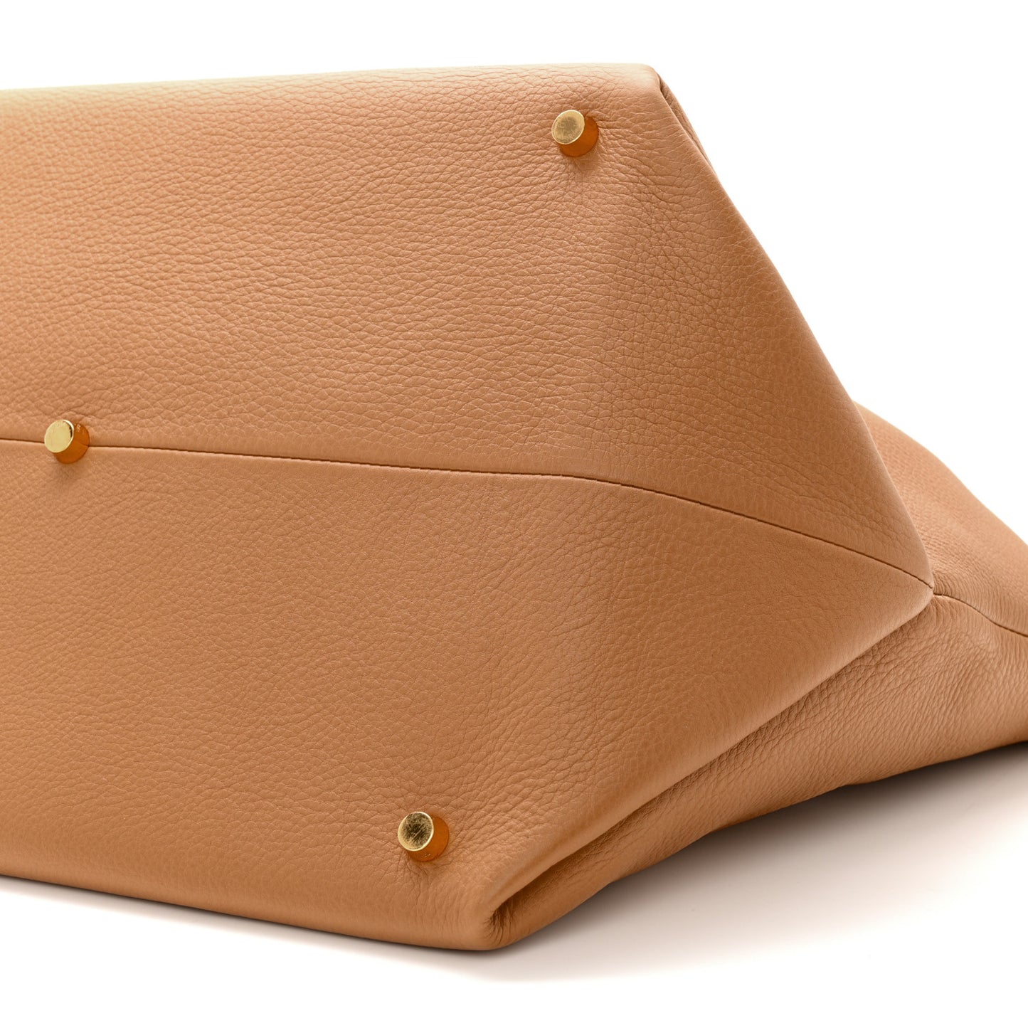 Pebbled Calfskin Medium Amelia Tote Nougat
