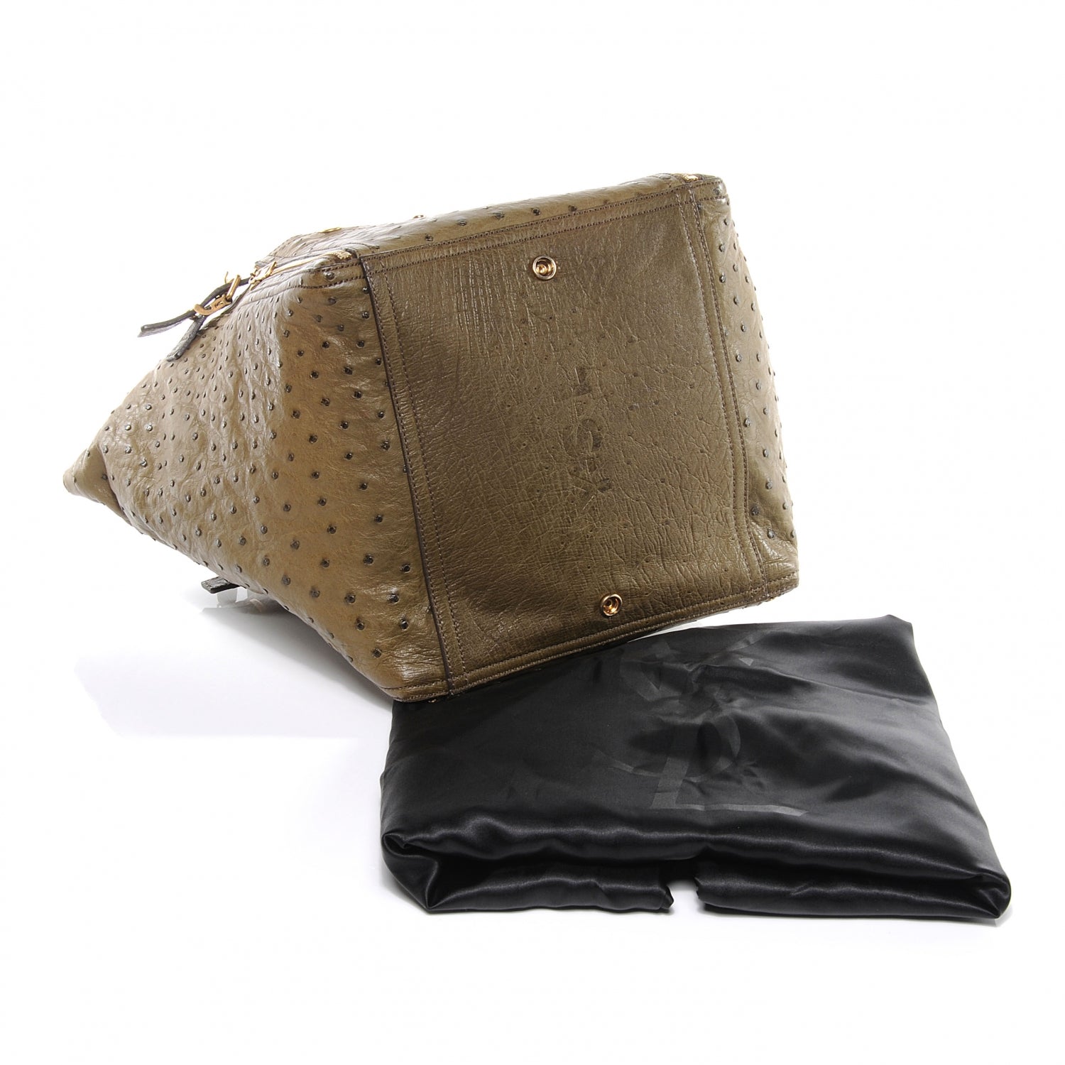 Saint Laurent Ostrich Medium Downtown Olive 4 of 7