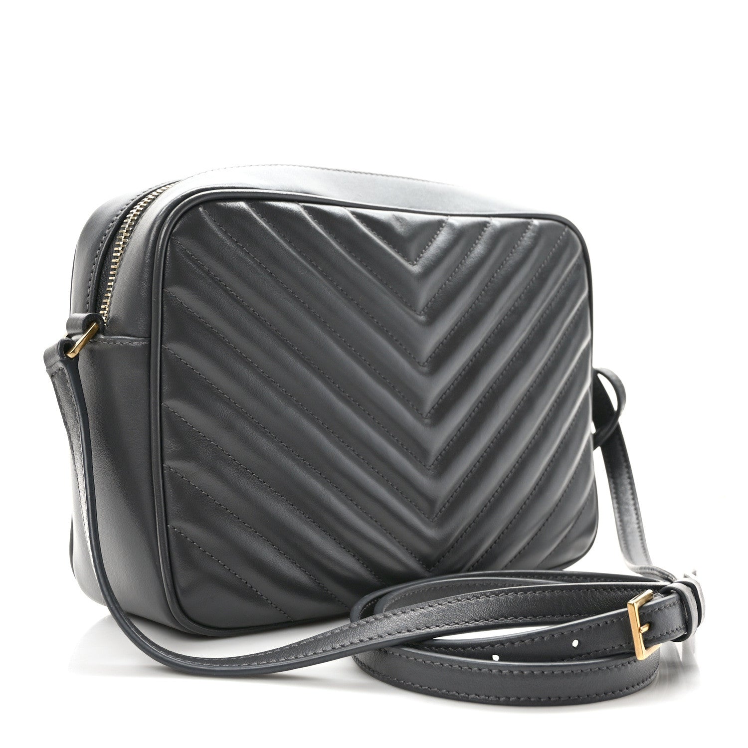 Saint Laurent Calfskin Matelasse Monogram Lou Camera Bag Storm 3 of 9