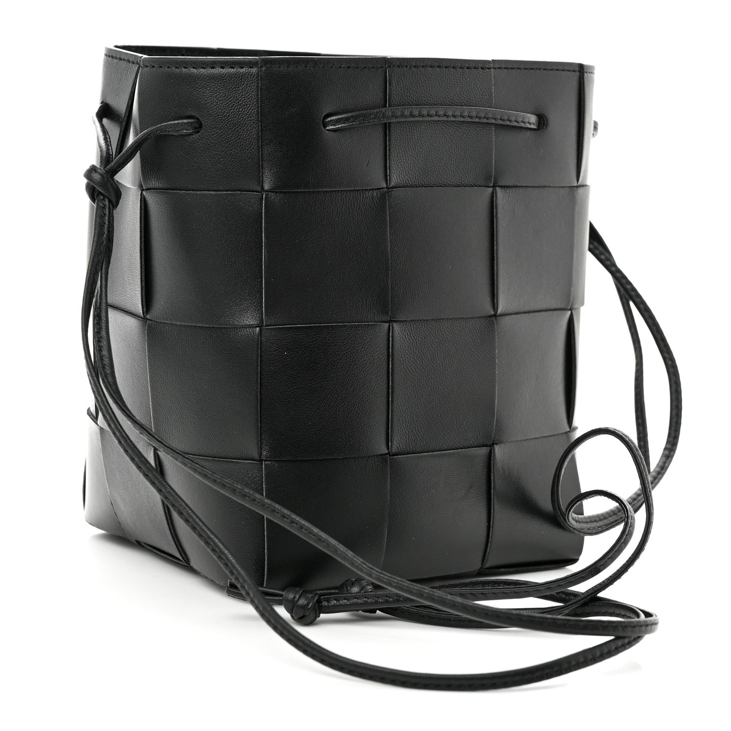 Nappa Maxi Intrecciato Cassette Bucket Bag Black