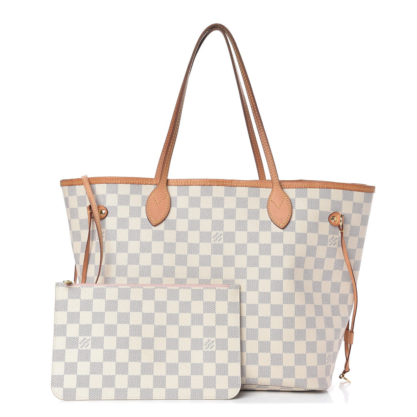 Damier Azur Neo Neverfull MM Rose Ballerine