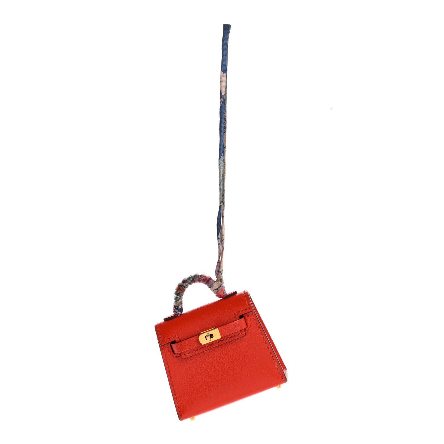 Hermes Tadelakt Mini Kelly Twilly Bag Charm Capucine 1 of 9