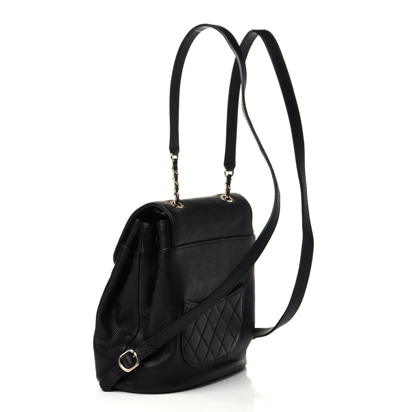 Caviar Quilted Backpack Black