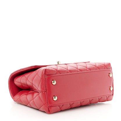 Chanel Caviar Quilted Mini Coco Handle Flap Red 4 of 11