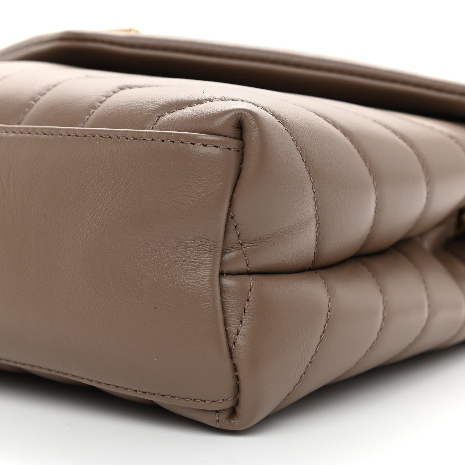 Saint Laurent Calfskin Y Quilted Monogram Small Loulou Chain Satchel Dark Beige 8 of 8