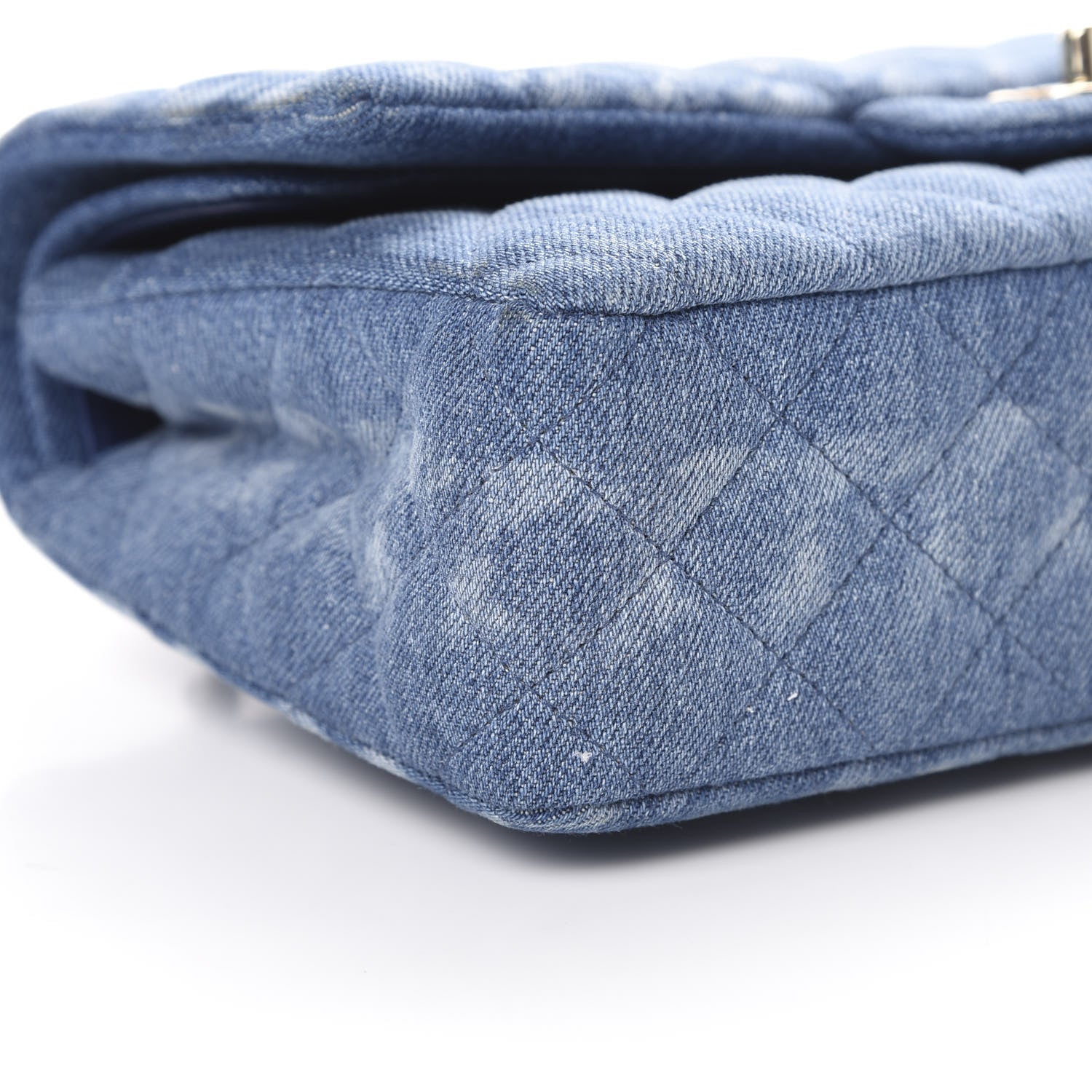 Chanel Denim Quilted Medium Double Flap Blue 8 of 11