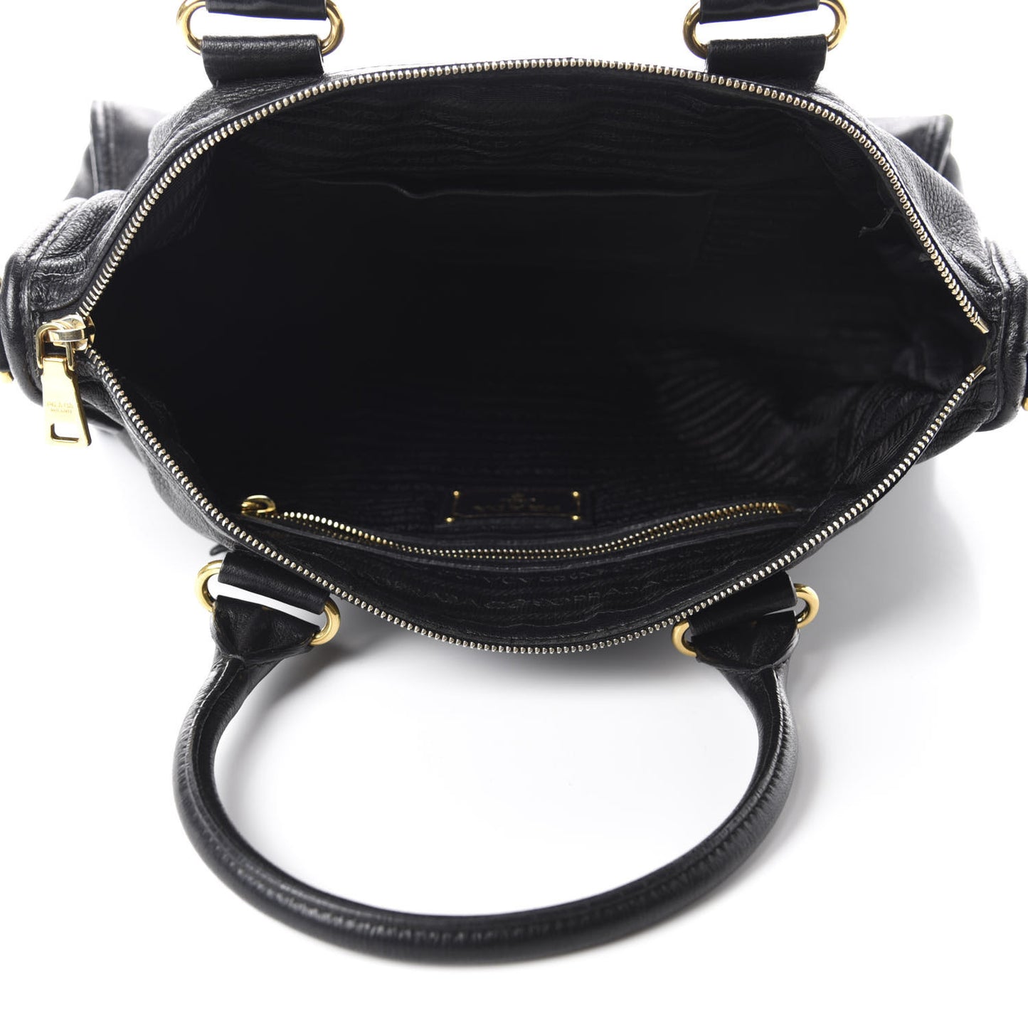 Vitello Daino Shopping Satchel Black