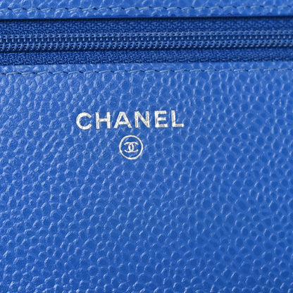 Chanel Caviar Quilted Wallet On Chain WOC Blue 5 of 12