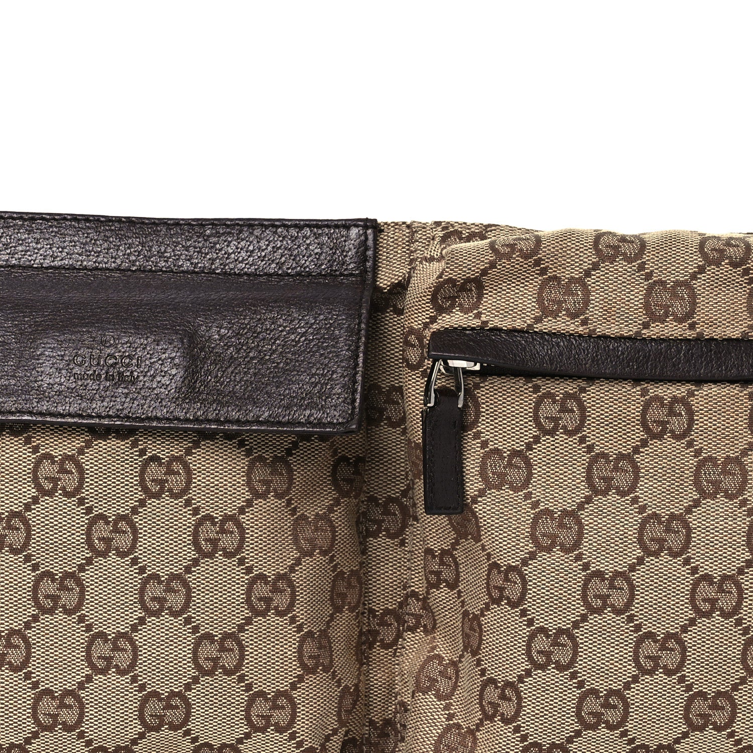 Gucci GG Monogram Double Pocket Belt Bag Dark Brown 8 of 13