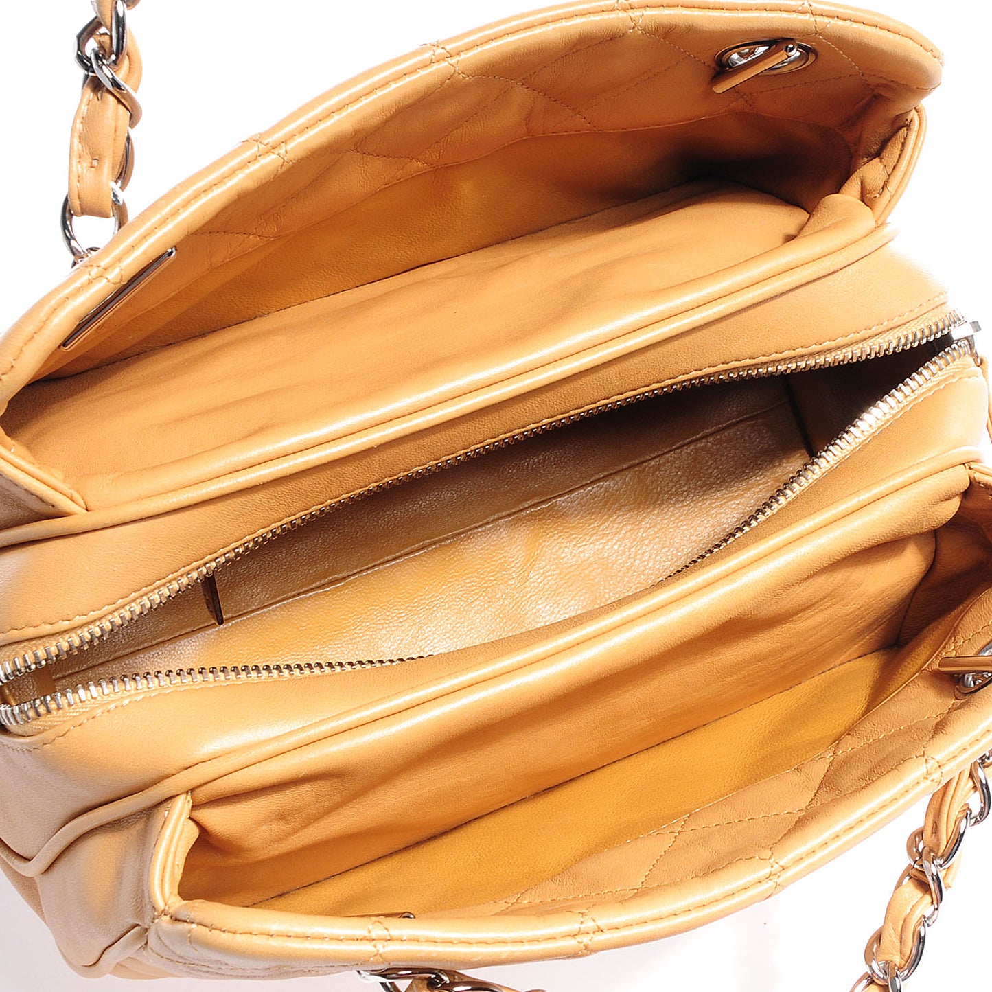 Lambskin Quilted Shopping Tote Beige