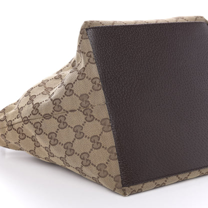 Gucci GG Monogram Medium Web Handle Bucket Tote Dark Brown 9 of 12