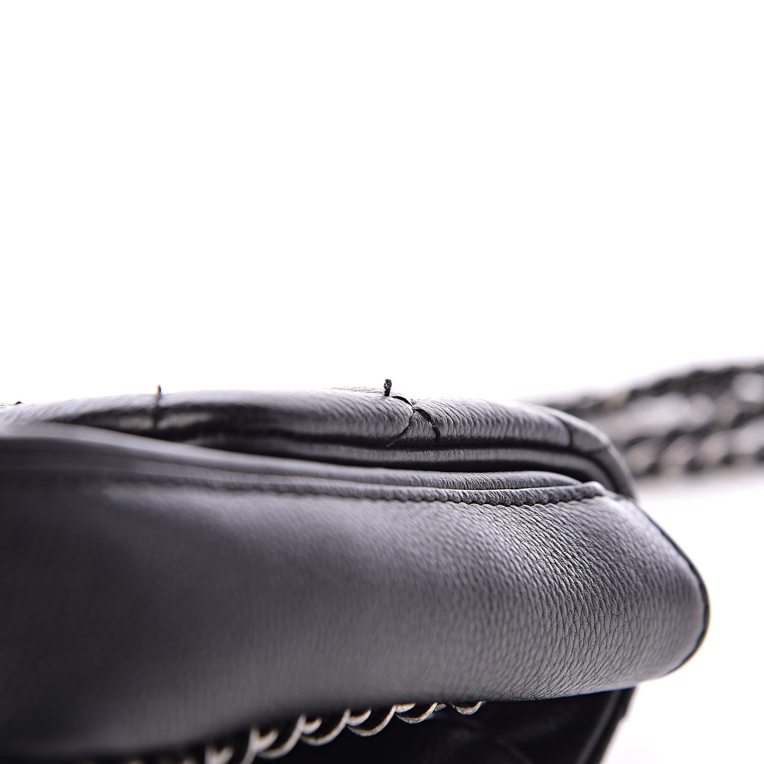Chanel Calfskin Quilted Medium Frame In Chain Flap Black 11 of 12