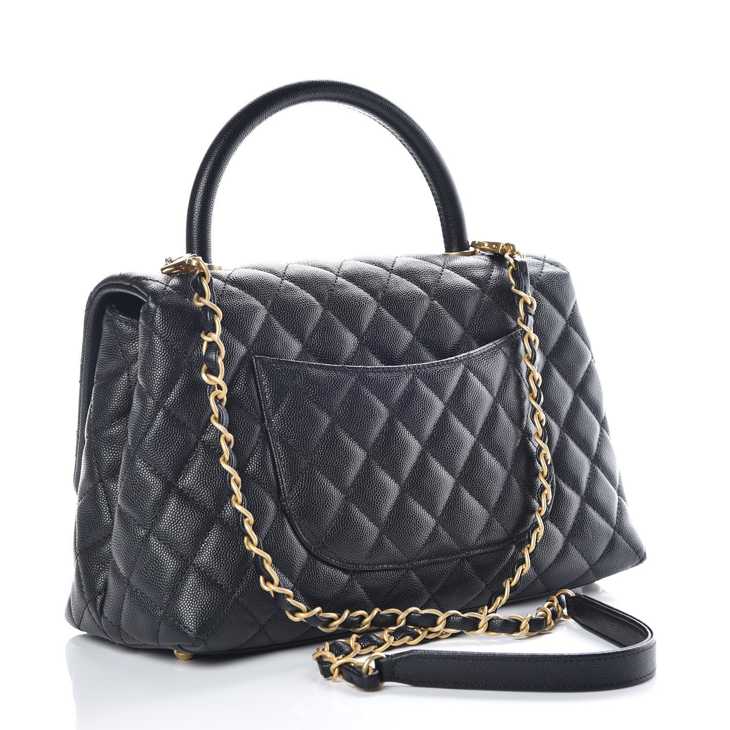Chanel Caviar Quilted Small Coco Handle Flap Black 3 of 9