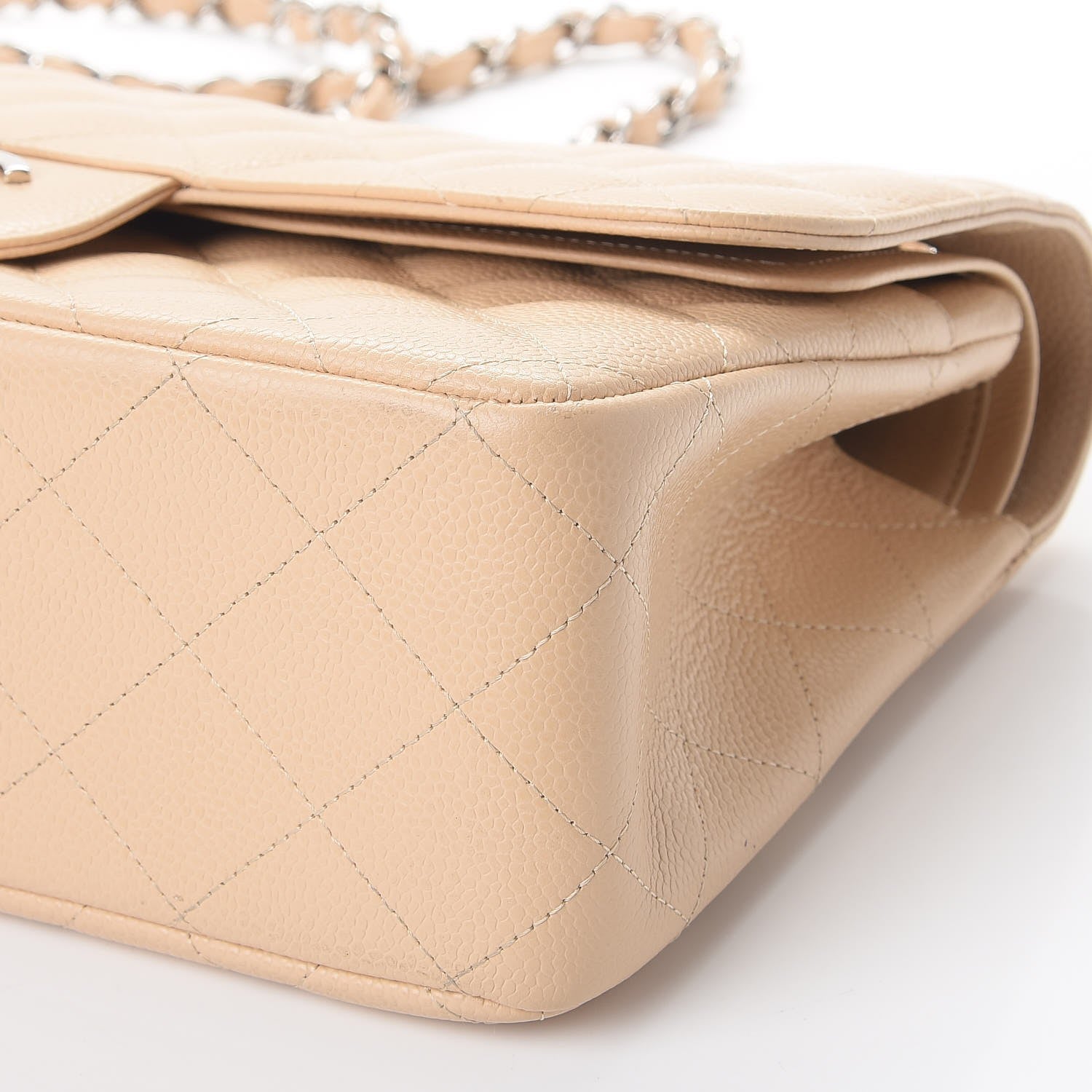 Chanel Caviar Quilted Jumbo Double Flap Beige Clair 10 of 13