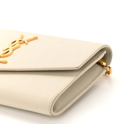Saint Laurent Grain De Poudre Monogram Uptown Chain Wallet Crema Soft 11 of 11