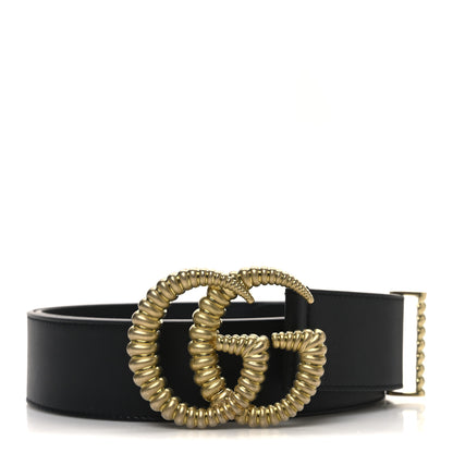 Gucci Moon Calfskin Torchon Double G 25mm Belt 105 42 Black 1 of 5