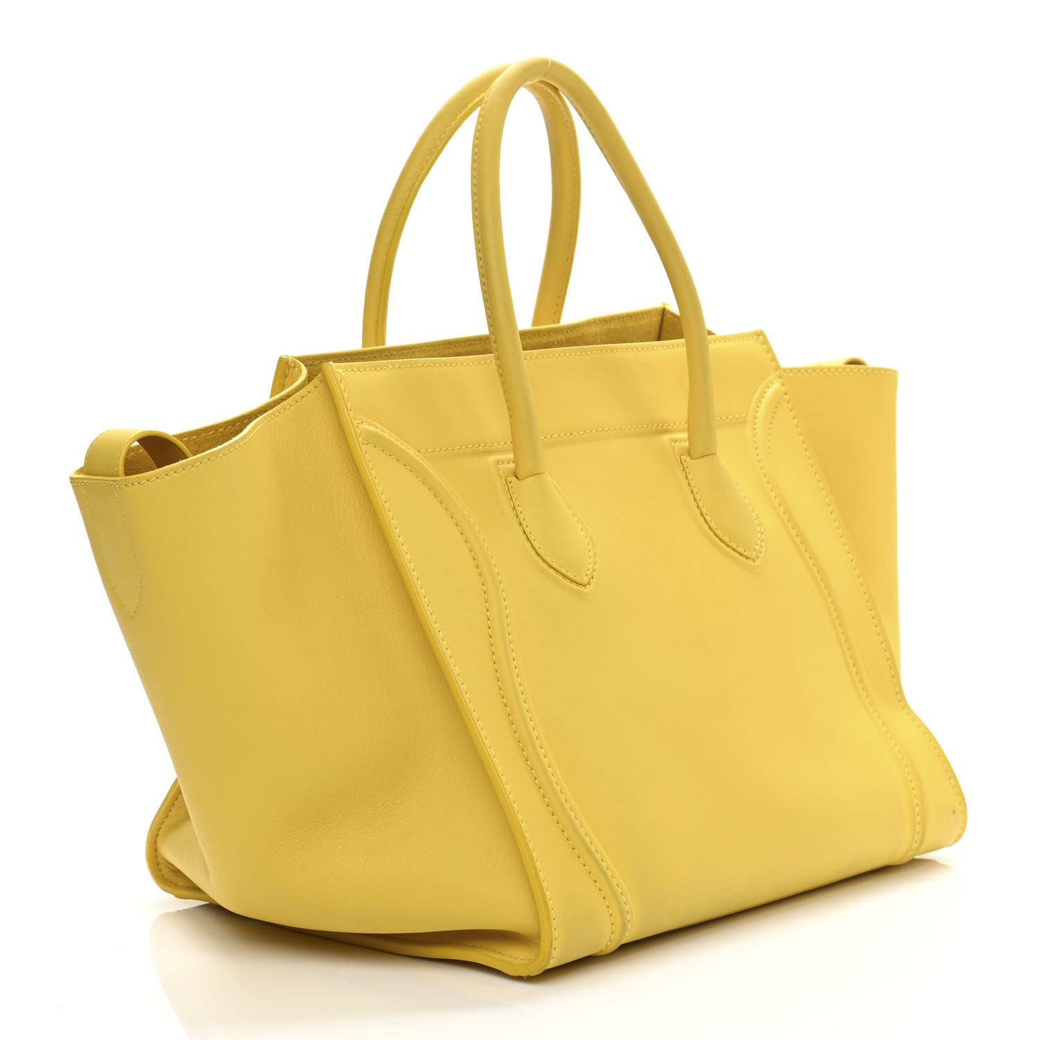 Celine Supple Calfskin Medium Phantom Luggage Sun Yellow 2 of 13