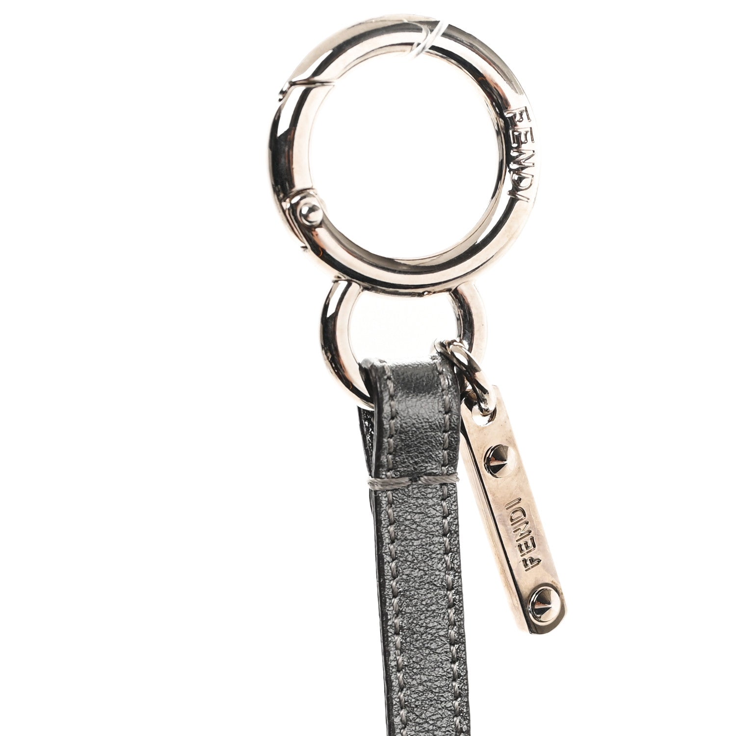 Fendi Mink Fur Vitello Catalan Strawberry Bag Charm Graphite Teal 3 of 3