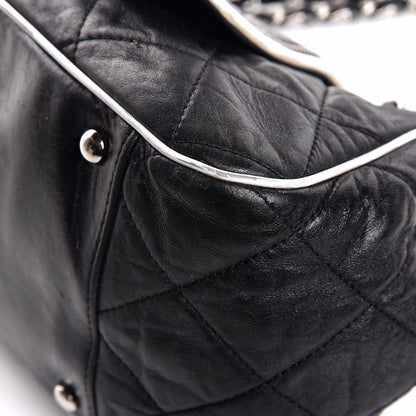 Chanel Lambskin Quilted East West Accordion Flap Black 10 of 14