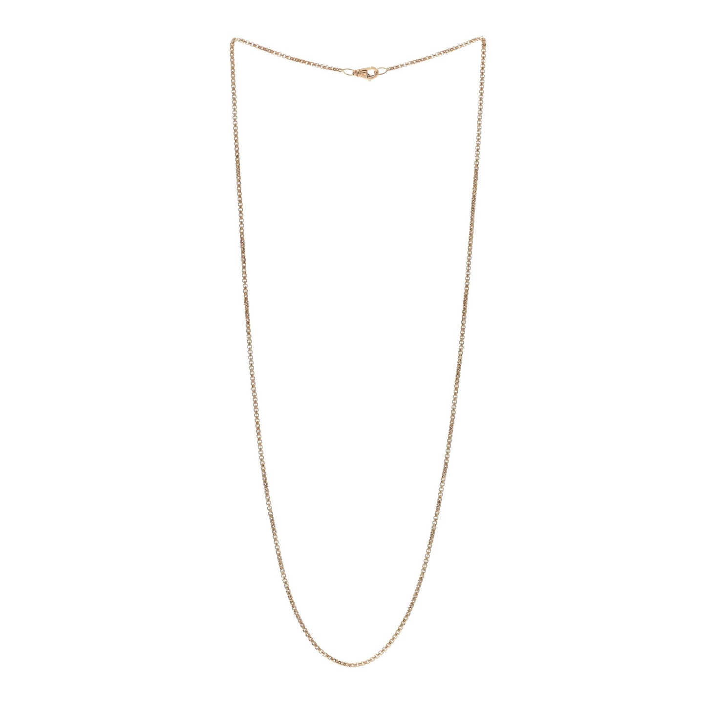 18K Yellow Gold 1.7mm Box Chain Necklace 22"