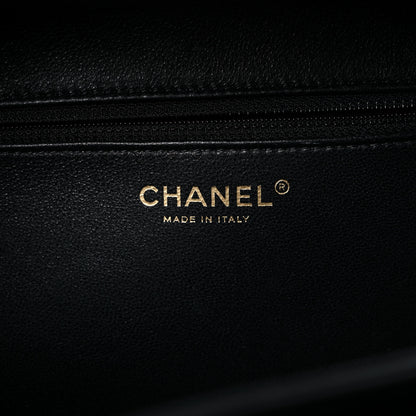 Chanel Caviar Quilted Large CC Filigree Vanity Case Beige Black 7 of 14