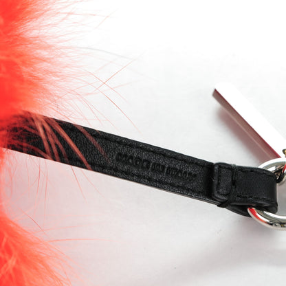 Fendi Fox Mink Rabbit Fur Saksy Monster Bag Bug Charm Tangerine 3 of 4