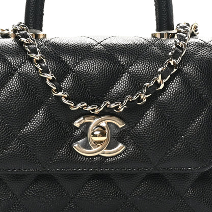 Chanel Caviar Quilted Coco Handle Clutch With Chain Black 8 of 11
