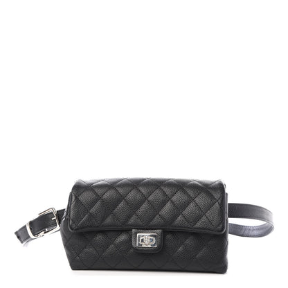 Chanel Grained Calfskin Quilted 2.55 Reissue Flap Belt Bag Clutch Black 1 of 13