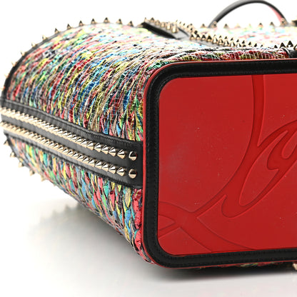 Christian Louboutin Calfskin Metallic Straw Spikes East West Cabata Tote Multicolor 7 of 8