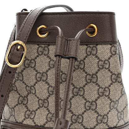 Gucci GG Supreme Monogram Web Mini Ophidia Bucket Bag Brown 8 of 10
