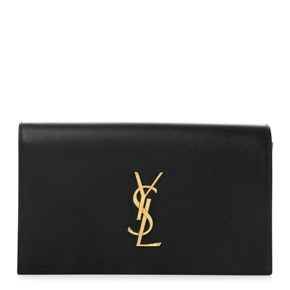Saint Laurent Grain De Poudre Classic Monogram Kate Clutch Black 1 of 13