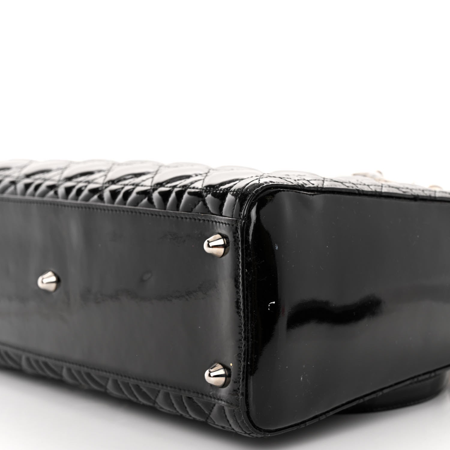 Christian Dior CHRISTIAN DIOR Patent Cannage Large Lady Dior Black 9 of 11