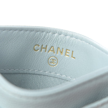 Chanel Caviar Quilted Card Holder Light Blue 6 of 9