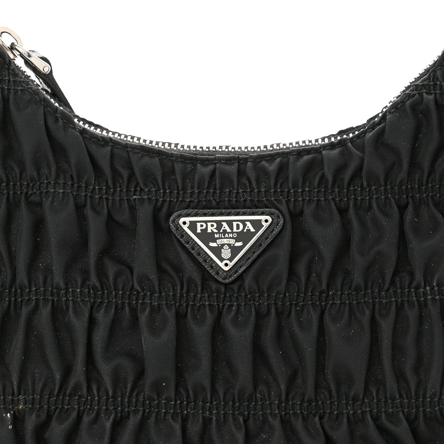 Prada Tessuto Nylon Gaufre Shoulder Bag Black 7 of 10