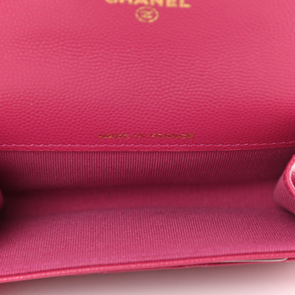 Chanel Caviar Quilted Flap Card Holder Wallet Pink 5 of 9