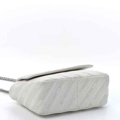 Balenciaga Calfskin Logo Matelasse S BB Round Shoulder Bag White 3 of 9