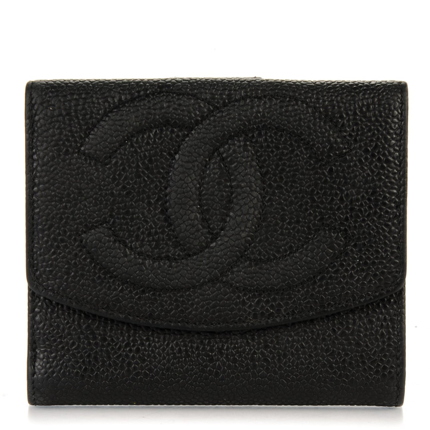 Caviar Timeless CC Compact French Wallet Black
