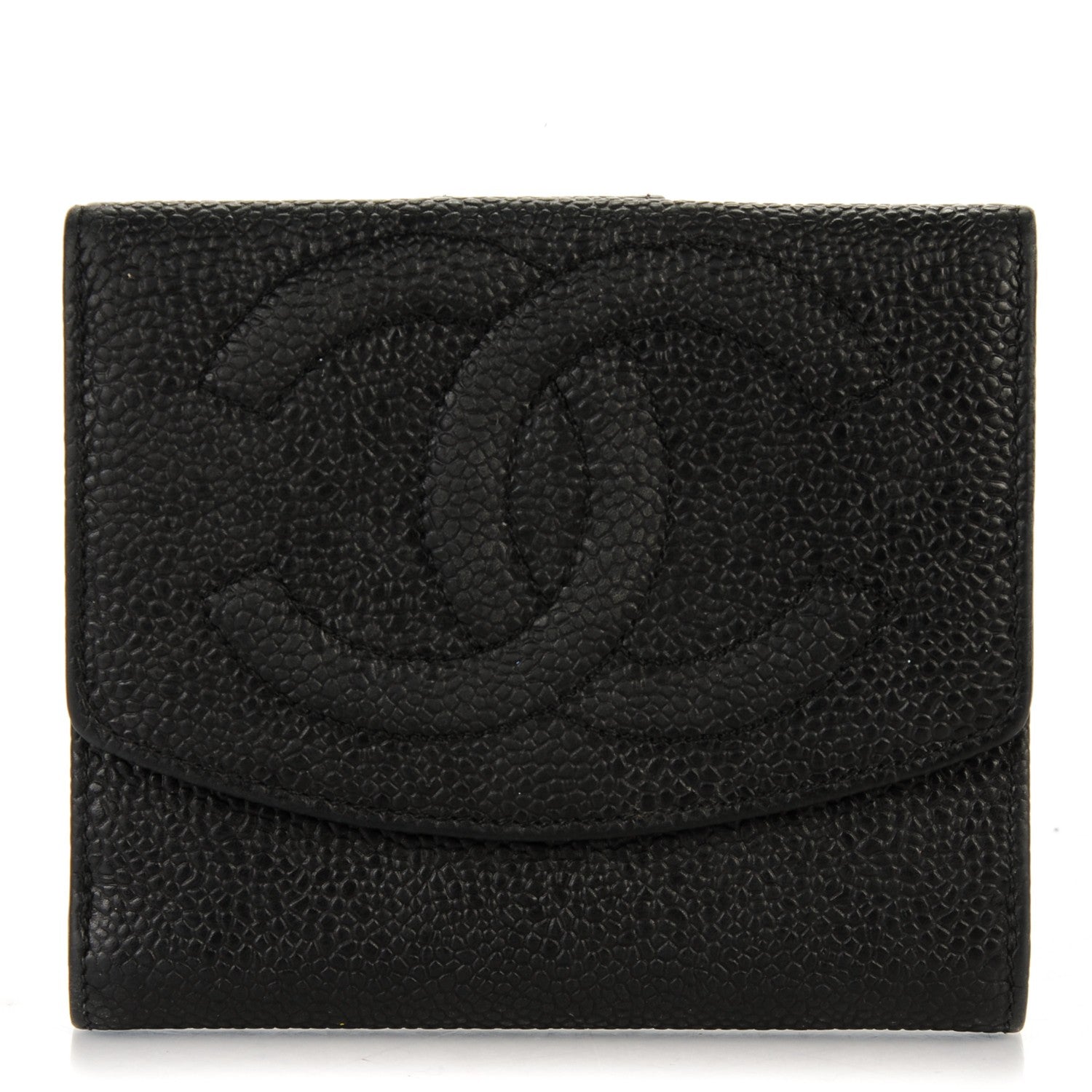 Chanel Caviar Timeless CC Compact French Wallet Black 1 of 8