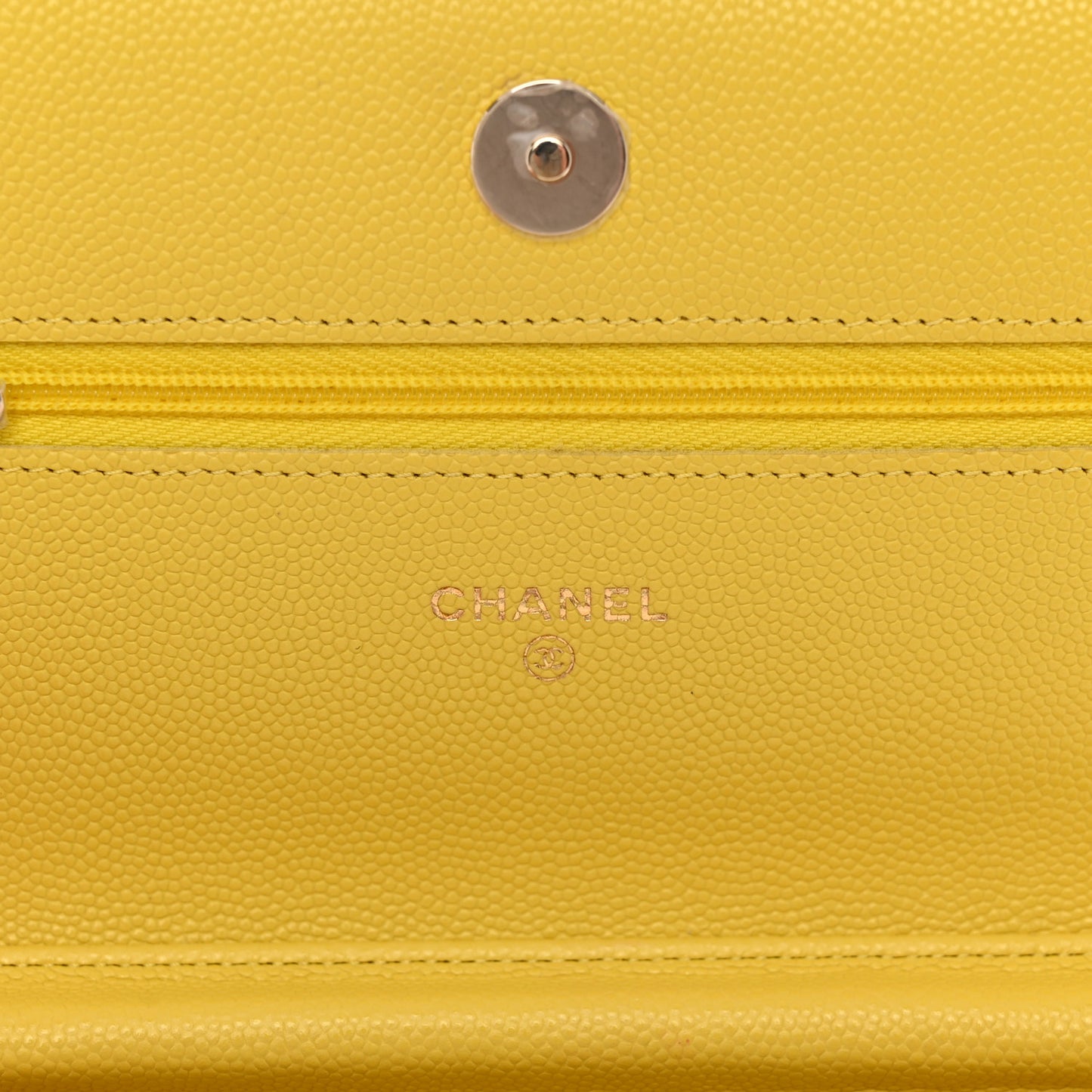 Caviar Quilted Wallet on Chain WOC Yellow