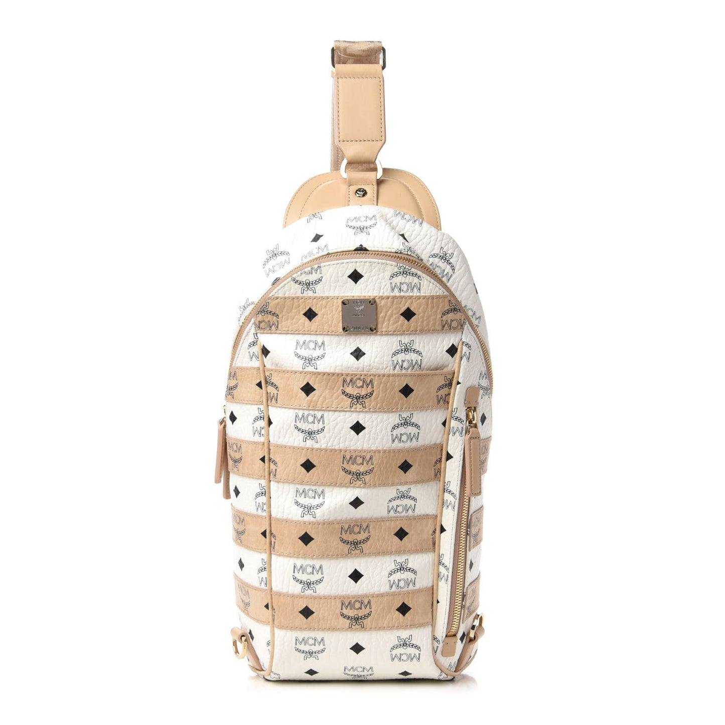 Visetos Spot Medium Sling Bag Beige White