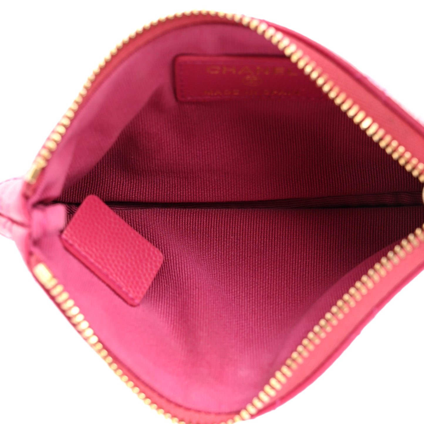 Caviar Quilted Small Cosmetic Case Pink