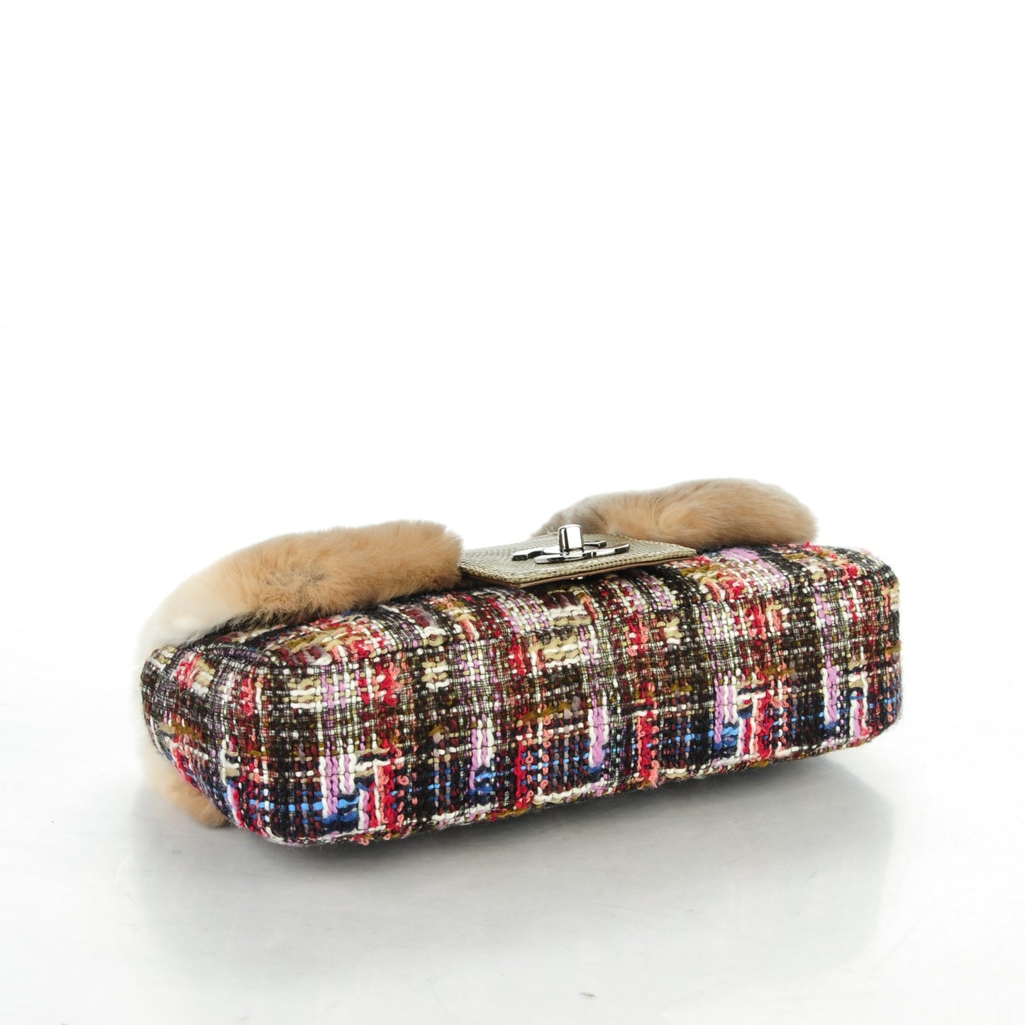 Rabbit Fur Tweed Lizard Small Fantasy Flap Multicolor