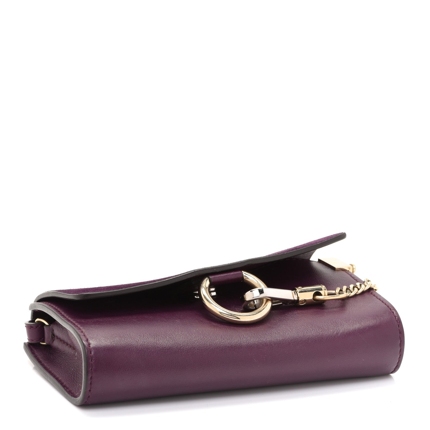 Chloe Suede Calfskin Mini Faye Shoulder Bag Intense Violine 4 of 14