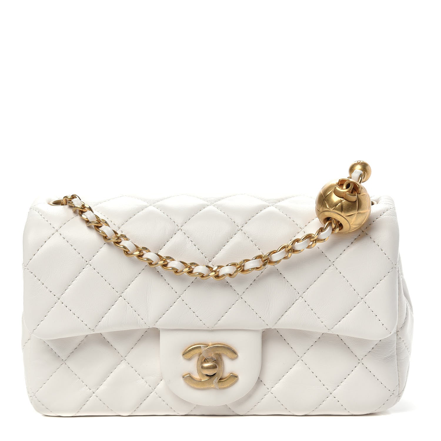 Chanel Lambskin Quilted Mini Rectangular Pearl Crush Flap White 1 of 11