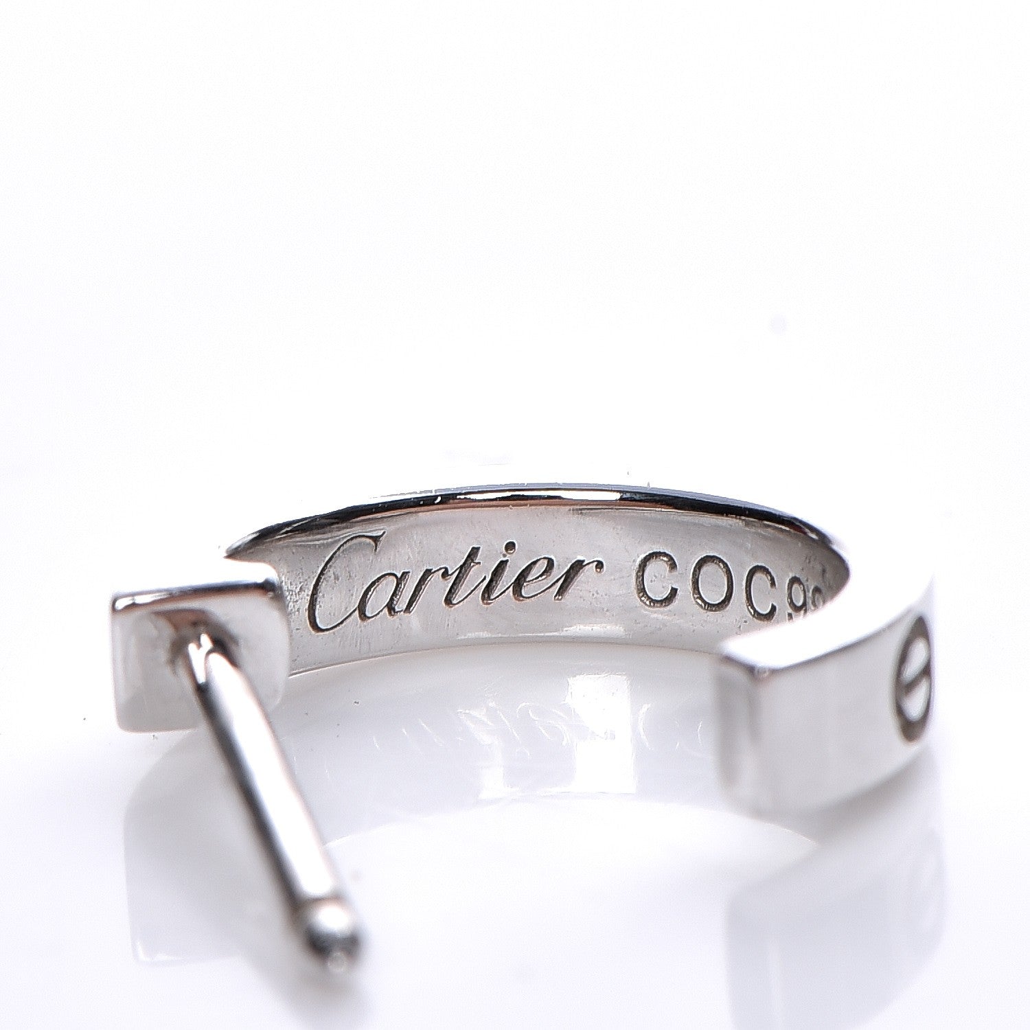Cartier 18K White Gold Small LOVE Hoop Earrings 2 of 6
