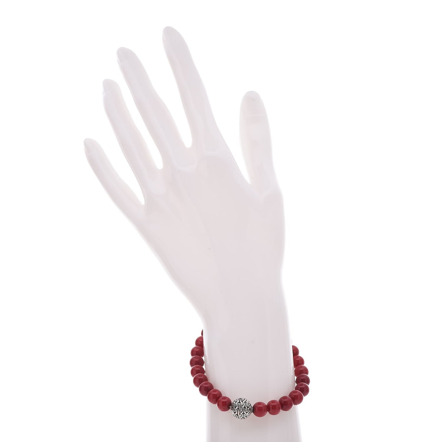 Sterling Silver Coral Bead Bracelet