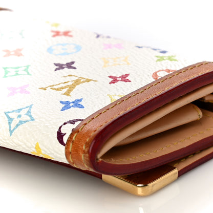 Louis Vuitton Monogram Multicolor Porte-Monnaie Plat Coin Purse White 9 of 15